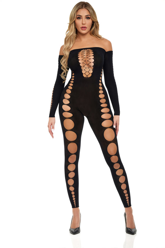 Boujee Gang Bodystocking - One Size - Black PKL-27058BLKOS