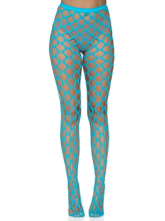 Jumbo Pothole Net Tights - Neon Blue - One Size LA-9331NBLU