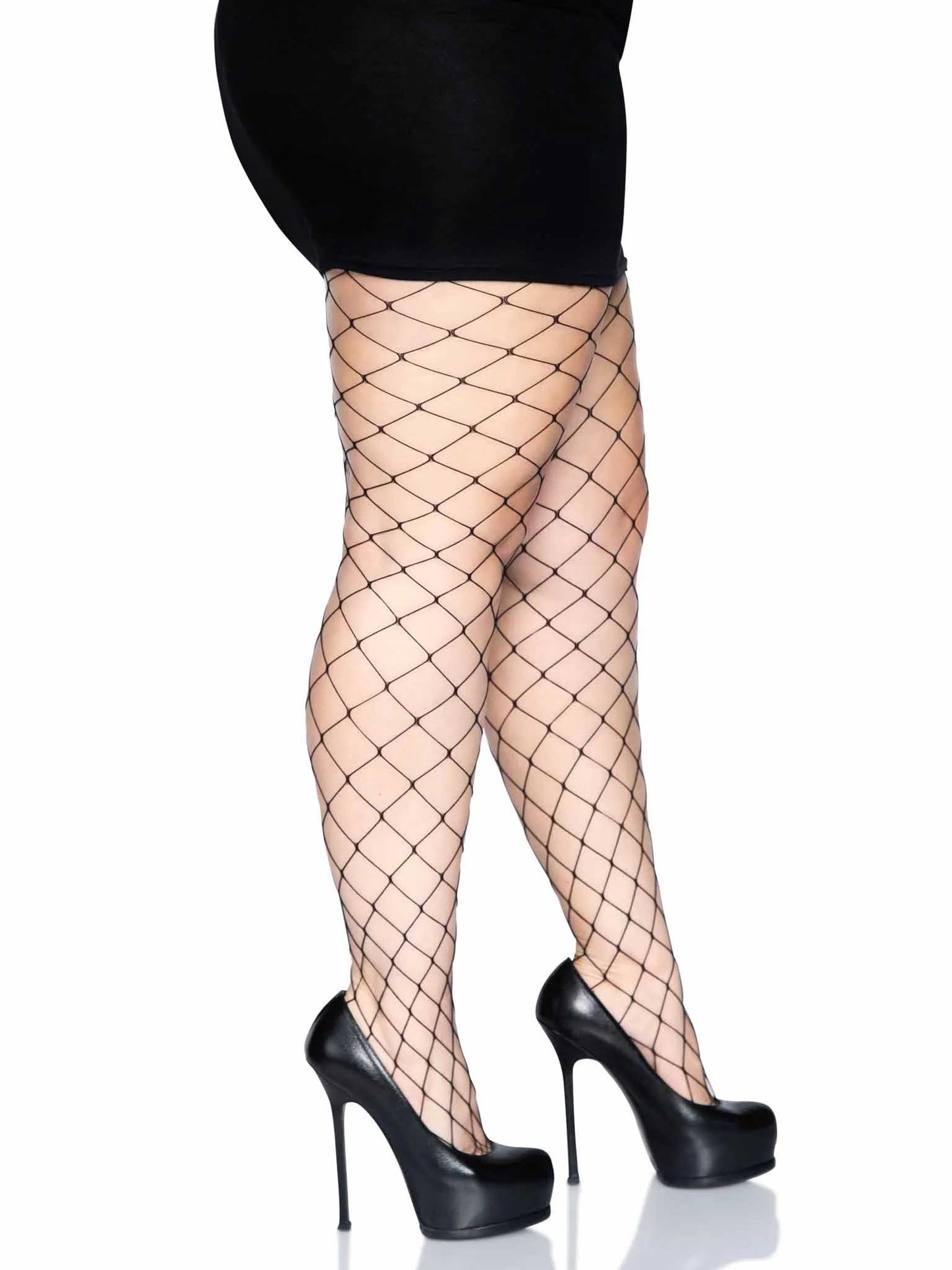 Fence Net Pantyhose - Queen - Black