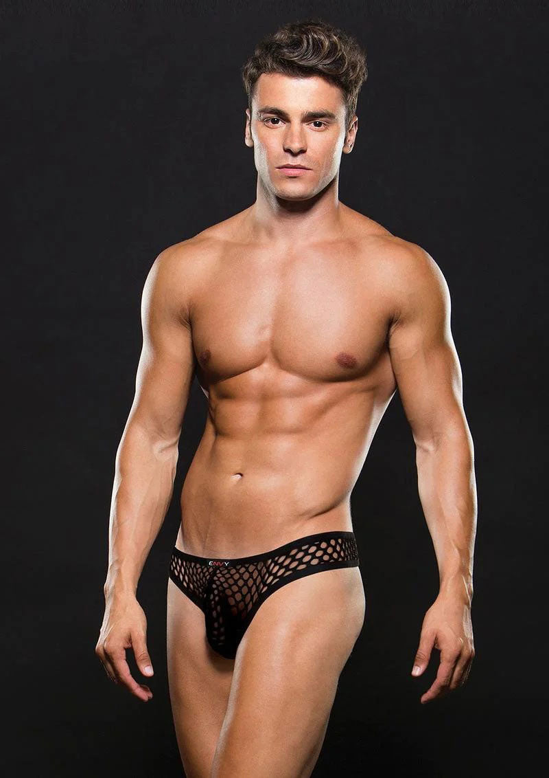 "Envy Modern Fishnet Thong - Small/medium - Black EV-BLE087BLKSM"