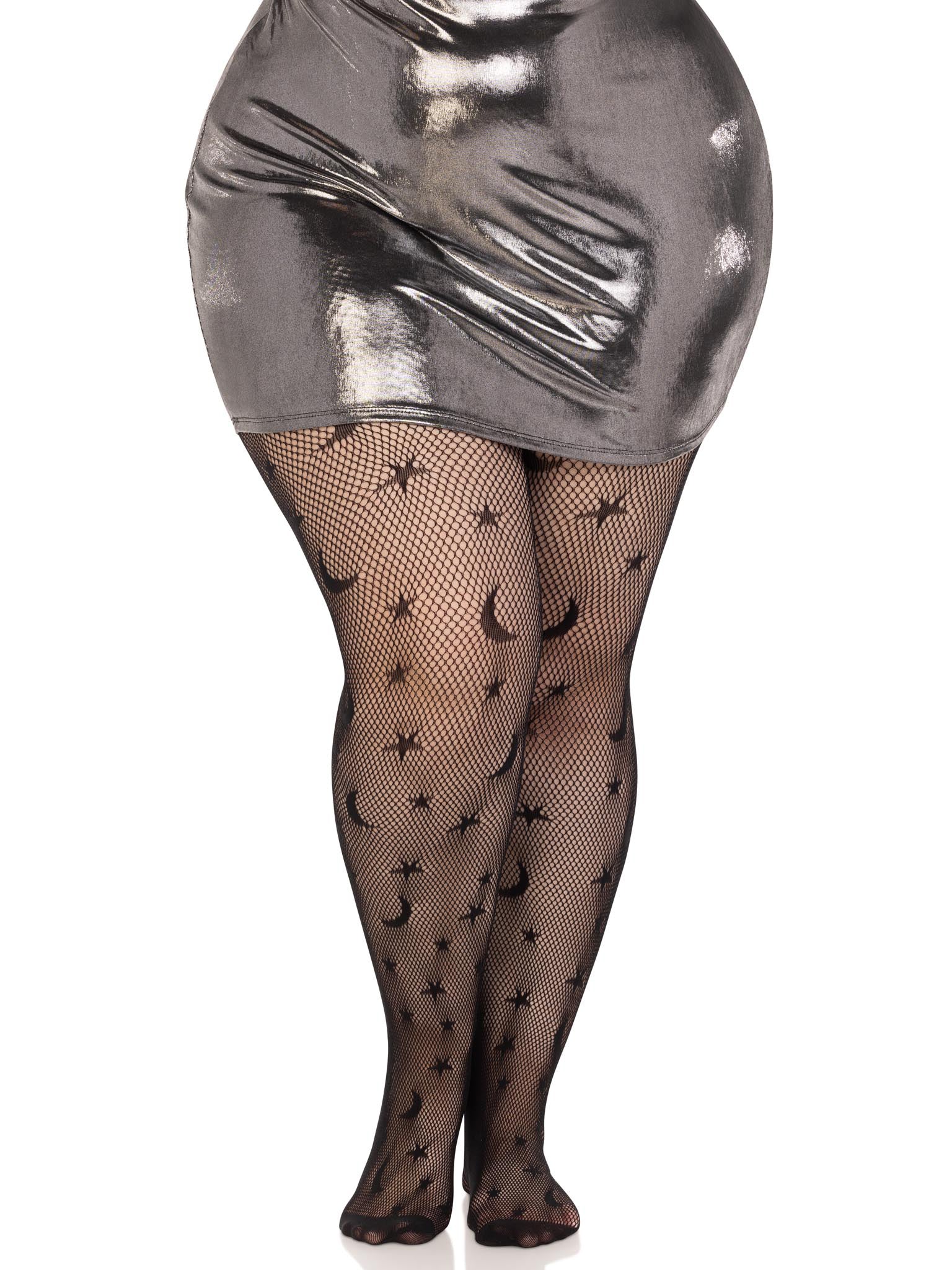 Celestial Net Tights - 1x/2x - Black LA-9754XBLK1X2